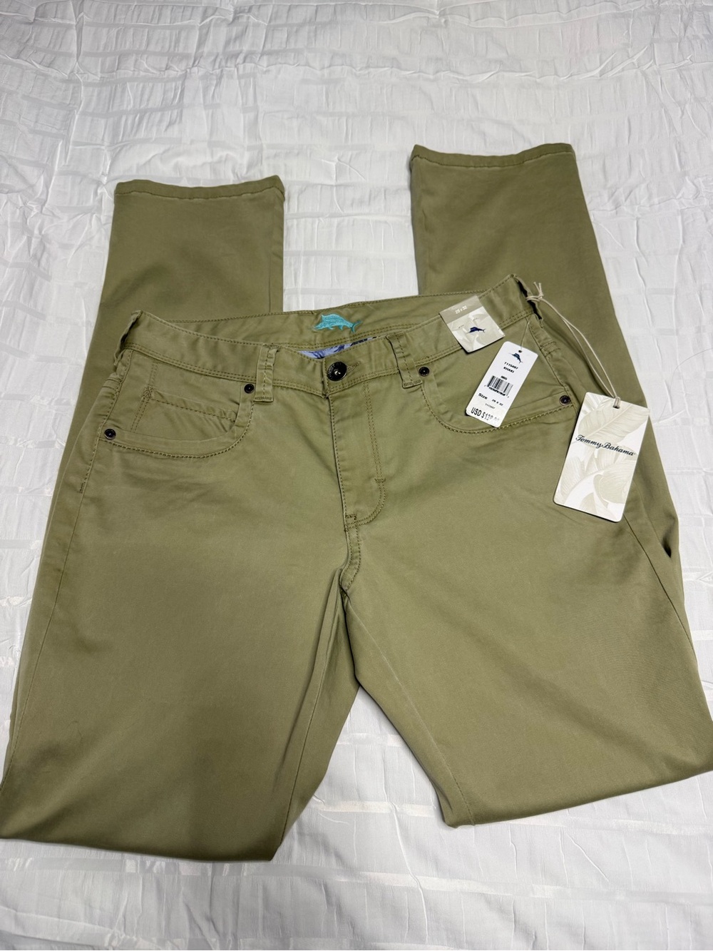 Tommy Bahama Men's Olive Straight-Leg Chinos Khaki colored